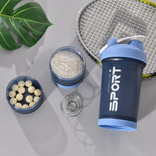 Lade das Bild in den Galerie-Viewer, 450ml Water bottle  Three-Layer Protein Powder Shake Cup Sports Fitness Cup Easy to Clean
