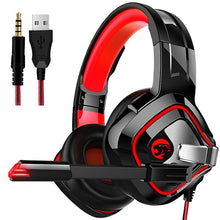 Lade das Bild in den Galerie-Viewer, balckred 3.5mm Gaming Headset Headphone For Nintendo Switch Laptop PS4 AZ21071
