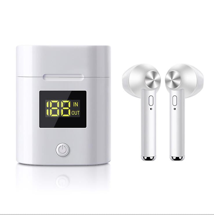 white Silver TWS Wireless Bluetooth Headphones In-Ear Earphones Earbuds AZ12619