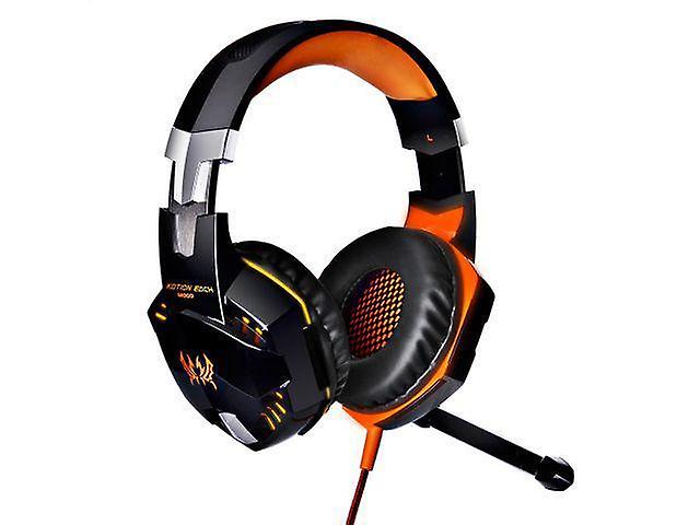 ORANGE 3.5mm Gaming Headset MIC LED Headphones for PC Laptop PS4 Slim AZ10777