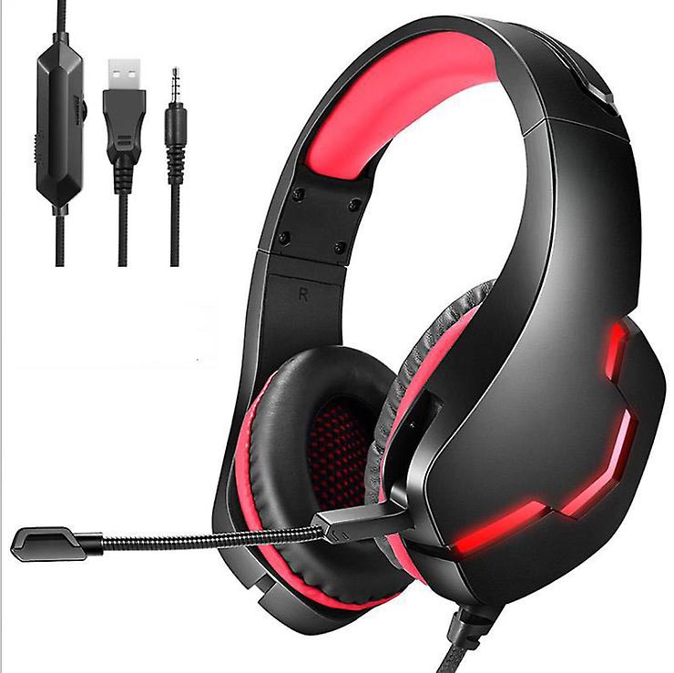 RED Gaming Wired Adjustable Headphones Headset Over Ear For ios PS4 AZ15249