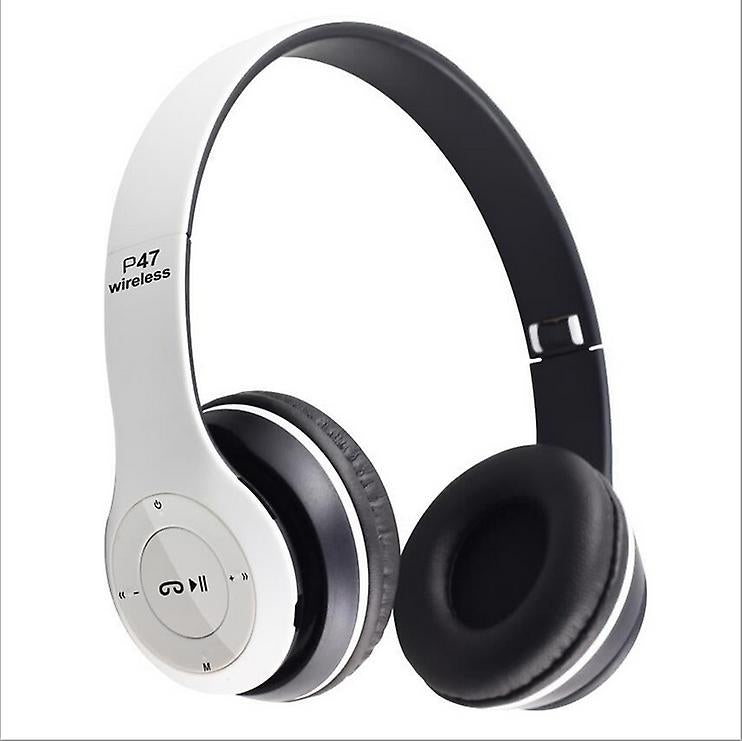 WHITE Wireless Headphones Bluetooth Headset Noise Cancelling Earphones AZ14285