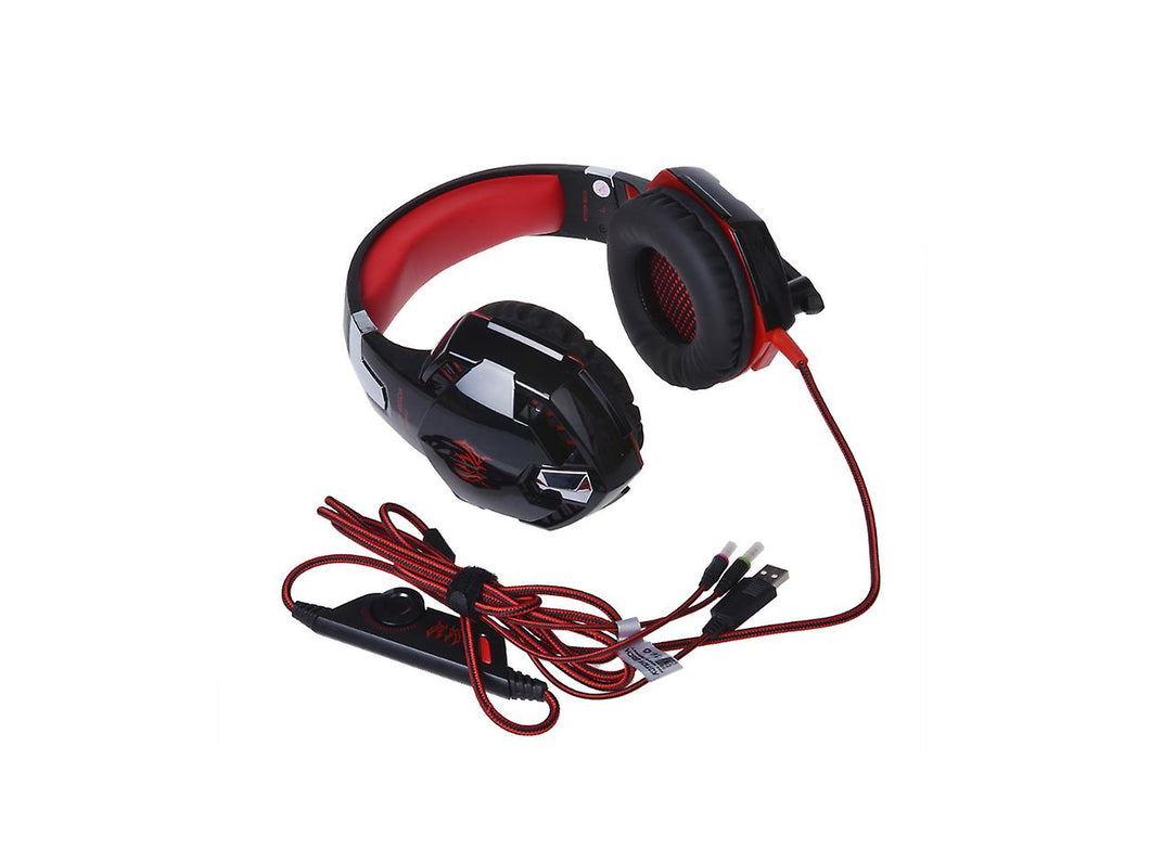 RED 3.5mm Gaming Headset MIC LED Headphones for PC Laptop PS4 Slim AZ10778