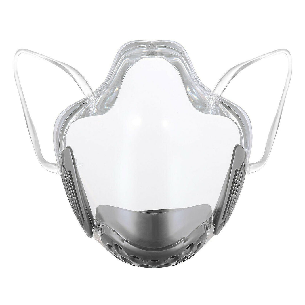 1pcs GRAY Durable Face Shield Reusable Transparent Mask Lip Reading AZ21146
