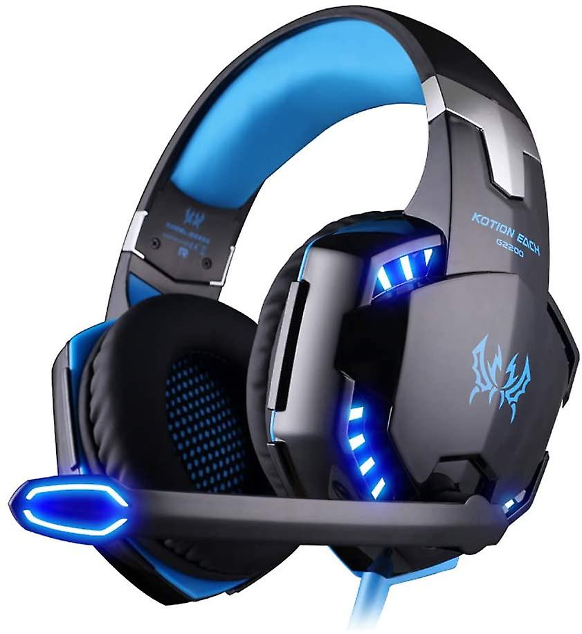 blue 3.5mm Gaming Headset, LED Headphones for PC Laptop PS4 PS5 Xbox AZ2054