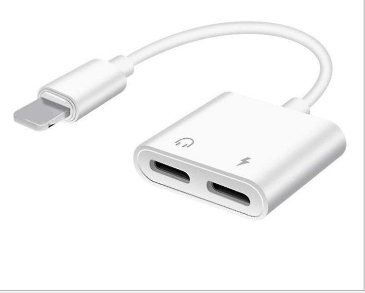 2Pcs Lighting+lighting 2 In 1 Aux Headphone Audio Splitter Jack Charger Adapter For iPhone AZ16360