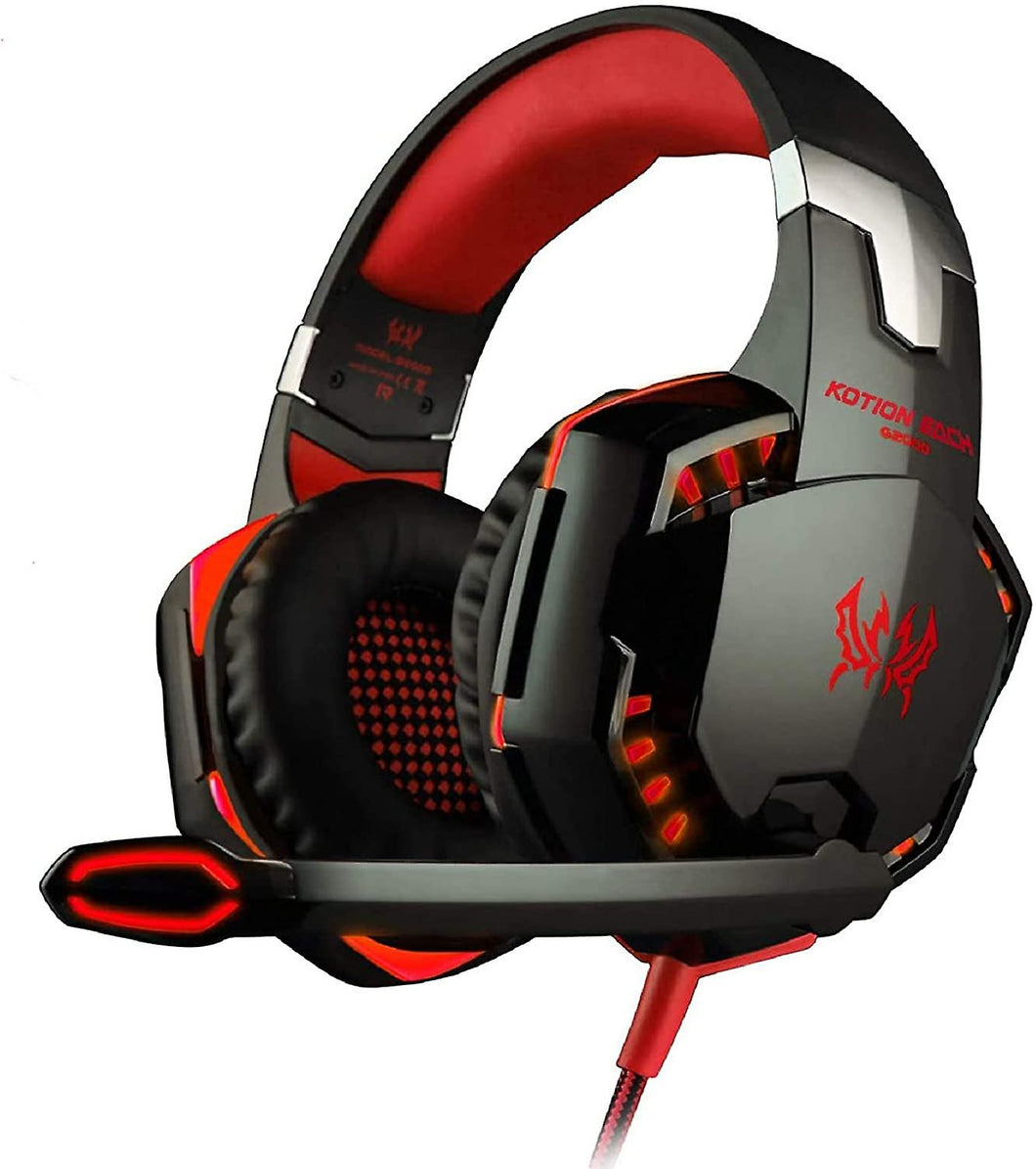 red 3.5mm Gaming Headset, LED Headphones for PC Laptop PS4 PS5 Xbox AZ2056