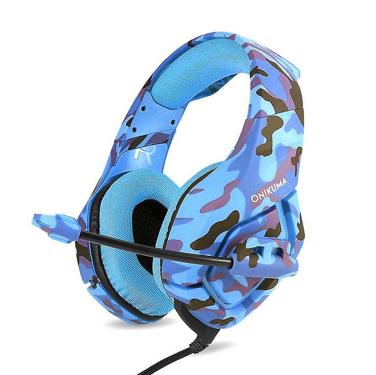 camouflage blue 3.5mm Gaming Headset MIC Stereo Camouflage Headphones For PC PS4 Xbox AZ12447