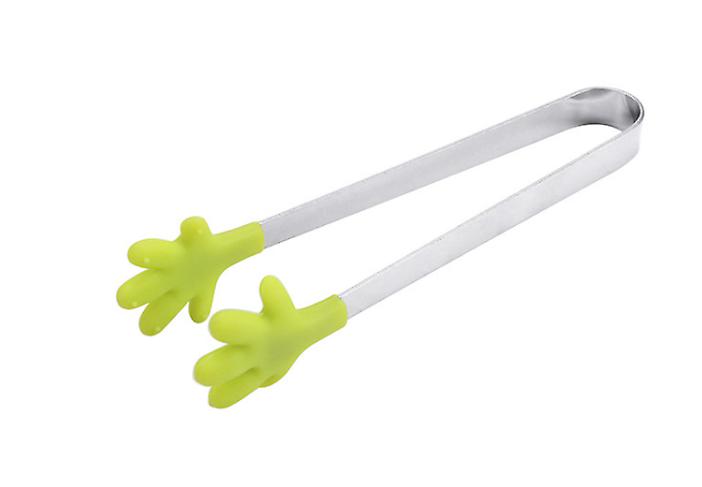 2Pcs green Stainless Steel Silicone Food Clip,Hand Clip Cooking Kitchen Tableware AZ1675