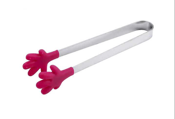 2Pcs red Stainless Steel Silicone Food Clip,Hand Clip Cooking Kitchen Tableware AZ1678