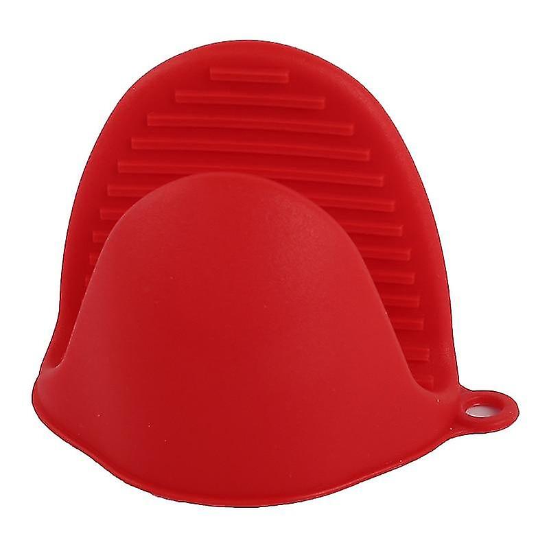 2Pcs red  Microwave Oven Gloves - Thicken Anti Scald, Silicone Pot Clips For Oven AZ16116
