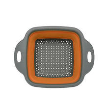 Load image into Gallery viewer, 2Pcs small orange Silicone, Foldable, Drain Washing Basket - Fruit, Vegetable, Organizer Storage AZ17962
