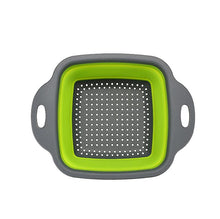 Load image into Gallery viewer, 2Pcs small green Silicone, Foldable, Drain Washing Basket - Fruit, Vegetable, Organizer Storage AZ17959
