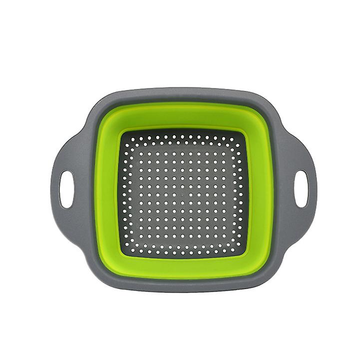 2Pcs small green Silicone, Foldable, Drain Washing Basket - Fruit, Vegetable, Organizer Storage AZ17959