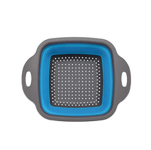 Load image into Gallery viewer, 2Pcs small blue Silicone, Foldable, Drain Washing Basket - Fruit, Vegetable, Organizer Storage AZ17956
