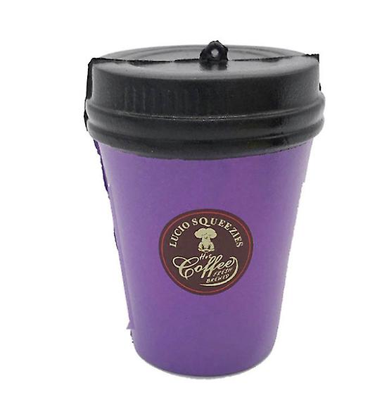 2Pcs Purple coffee cup Antistress Relief Squishy toy,French fries, Milk tea, Burgers,Cake