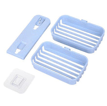 Load image into Gallery viewer, 2Pcs blue Double Soap Dishes Box,Wall Zeep Holder Shower Soap Tray Holder For Bathroom AZ17844
