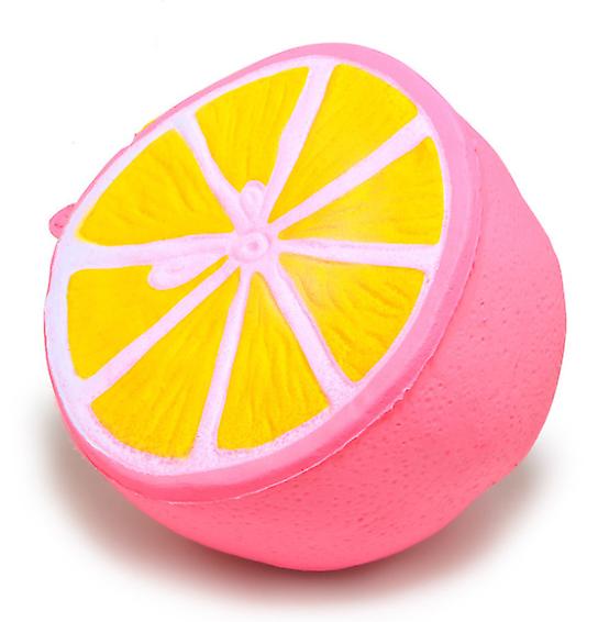2Pcs Pink lemon Antistress Relief Squishy toy, Hamburger,French fries, Milk tea, Burgers,Cake