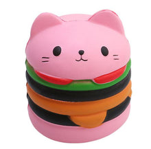 Lade das Bild in den Galerie-Viewer, 2Pcs Pink burger cat Antistress Relief Squishy toy,French fries, Milk tea, Burgers,Cake
