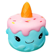 Load image into Gallery viewer, 2Pcs Blue Shark Cake Antistress Relief Squishy toy,French fries, Milk tea, Burgers,Cake
