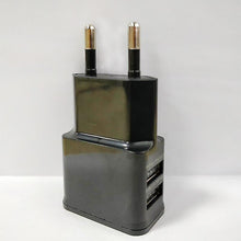 Load image into Gallery viewer, 2Pcs 2-port us plug black 5V 2A US/EU Plug Mobile Phone Power Adapter With Double Port AZ1555

