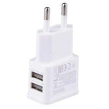 Load image into Gallery viewer, 2Pcs 2-port eu plug white Ac-dc, 5V 2A US/EU Plug Mobile Phone Power Adapter With Double Port AZ12637
