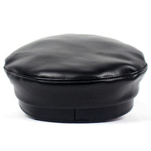Load image into Gallery viewer, Hats Black Pu Military Hats Vintage Army Hat/leather Beret Cap
