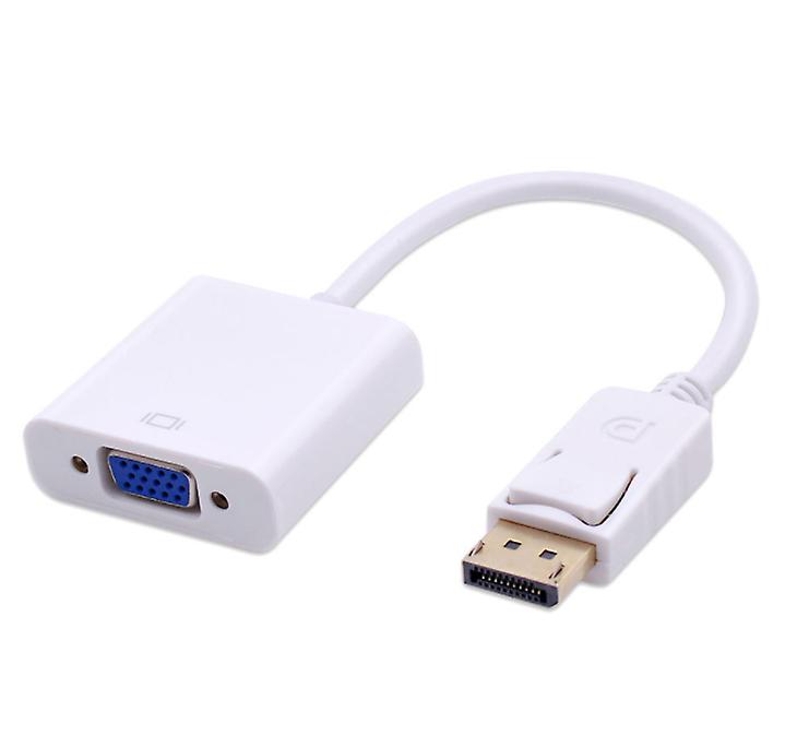 2Pcs white DisplayPort DP Male to VGA Female Adapter Display Port Converter Cable AZ19358