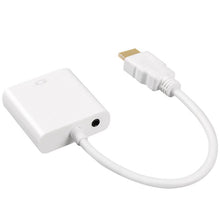 Lade das Bild in den Galerie-Viewer, 2Pcs with audio white HDMI to VGA Cable 17cm - HDMI Male to VGA Female AZ19724
