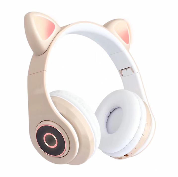 yellow Colorful luminous cat ear wireless bluetooth headset With Hi Fi Stereo AZ19014