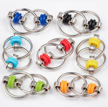 Load image into Gallery viewer, 2Pcs black Decompression Fingertip Chain Iron Ring Keychain Adult Vent Toy AZ10449
