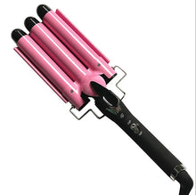 Lade das Bild in den Galerie-Viewer, 20mm pink Three-tube curling iron water ripple Hair Curler large Curling Iron Large Wave Ceramic Wide Hair Crimpers AZ163
