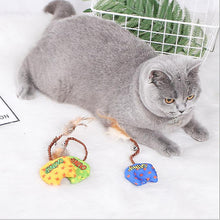 Lade das Bild in den Galerie-Viewer, 2Pcs yellow Canvas Catnip Feather Funny Cat Toy Knots,Wear-resistant gnawing Cat Supplies AZ16135
