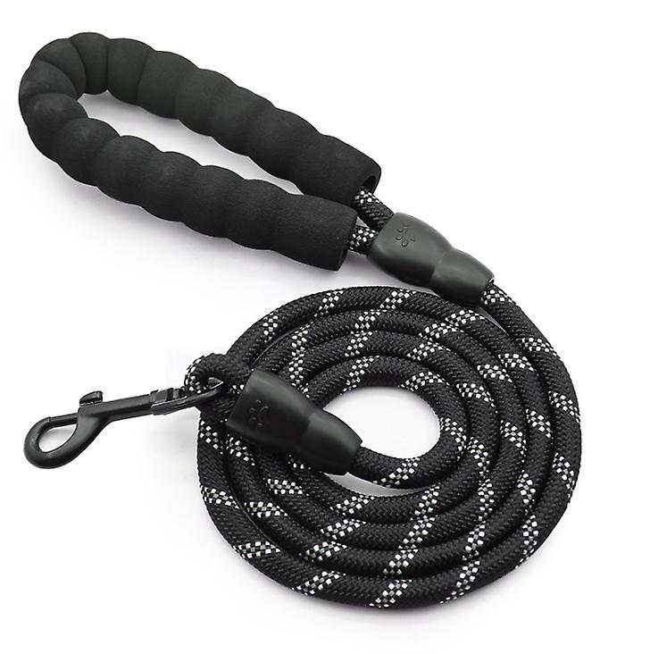 2Pcs S black Pet leash, reflective nylon rock climbing round rope dog leash, dog leash AZ19386