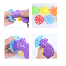 Load image into Gallery viewer, 2Pcs green Colorful UFO Kids toy gun,Children&#39;s Nostalgic Toy Colorful Flying Saucer Pet Toy Gun AZ13667
