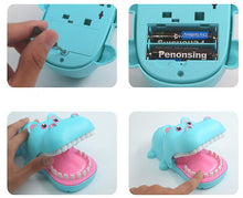 Load image into Gallery viewer, Without light and sound blue Hand-bite hippo parent-child interaction electric bite hippo teeth extraction AZ16408

