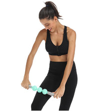Load image into Gallery viewer, 3 balls green Back And Neck Massager,Massage stick hedgehog ball, relax muscle fitness exercise roller, yoga roller AZ21169
