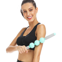 Load image into Gallery viewer, 3 balls purple Back And Neck Massager,Massage stick hedgehog ball, relax muscle fitness exercise roller, yoga roller AZ21172
