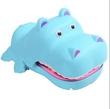 Load image into Gallery viewer, Without light and sound blue Hand-bite hippo parent-child interaction electric bite hippo teeth extraction AZ16408
