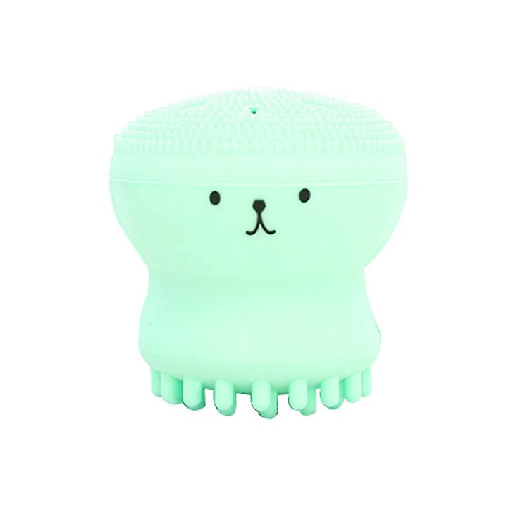 2Pcs light green Octopus Shape Silicone Face Cleansing Brush - Face Washing Scrub, Skin Care,cleansing instrument brush AZ14729