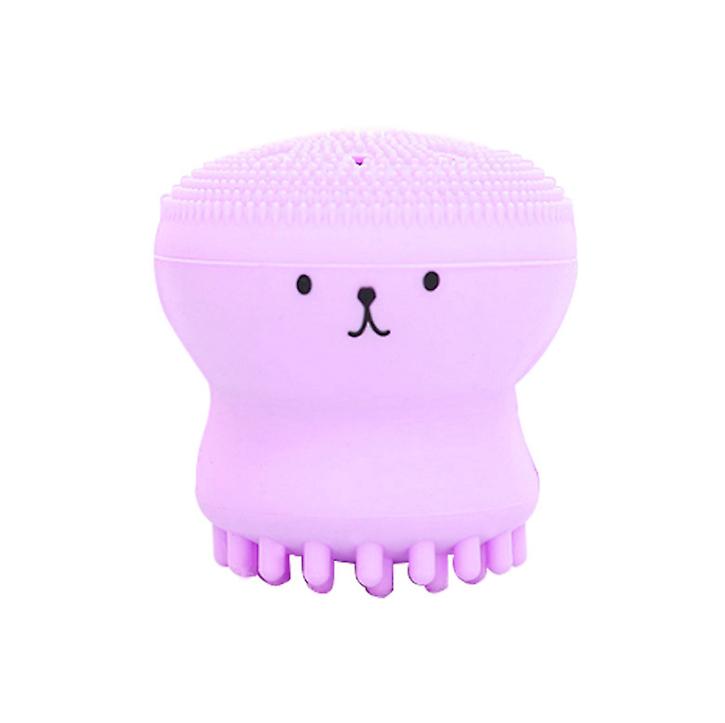 2Pcs light purple Octopus Shape Silicone Face Cleansing Brush - Face Washing Scrub, Skin Care,cleansing instrument brush AZ14730
