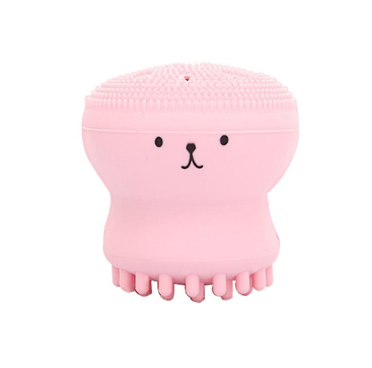 2Pcs pink Octopus Shape Silicone Face Cleansing Brush - Face Washing Scrub, Skin Care,cleansing instrument brush AZ14732