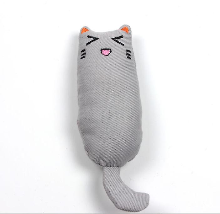 2Pcs gray Pet cat toys, pure cotton fabric molar toys, wear-resistant and contains catnip AZ1643