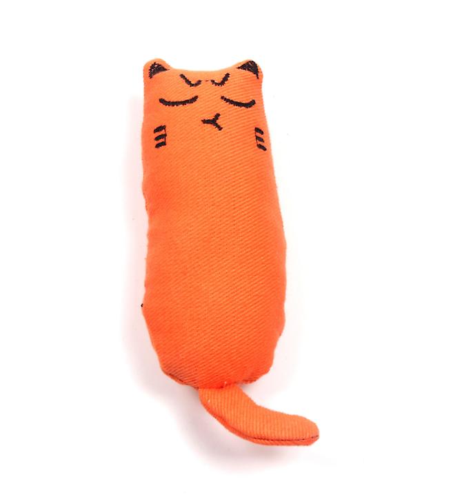 2Pcs orange Pet cat toys, pure cotton fabric molar toys, wear-resistant and contains catnip AZ1644