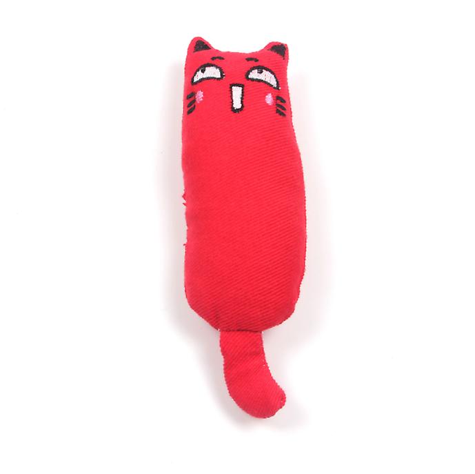 2Pcs red Pet cat toys, pure cotton fabric molar toys, wear-resistant and contains catnip AZ1646