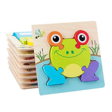 Load image into Gallery viewer, 2Pcs train Children&#39;s wooden 3D geometric puzzle, baby early education jigsaw puzzle building block educational toy AZ12299
