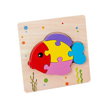 Lade das Bild in den Galerie-Viewer, 2Pcs fish Children&#39;s wooden 3D geometric puzzle, baby early education jigsaw puzzle building block educational toy AZ12289
