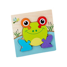 Lade das Bild in den Galerie-Viewer, 2Pcs frog Children&#39;s wooden 3D geometric puzzle, baby early education jigsaw puzzle building block educational toy AZ12290
