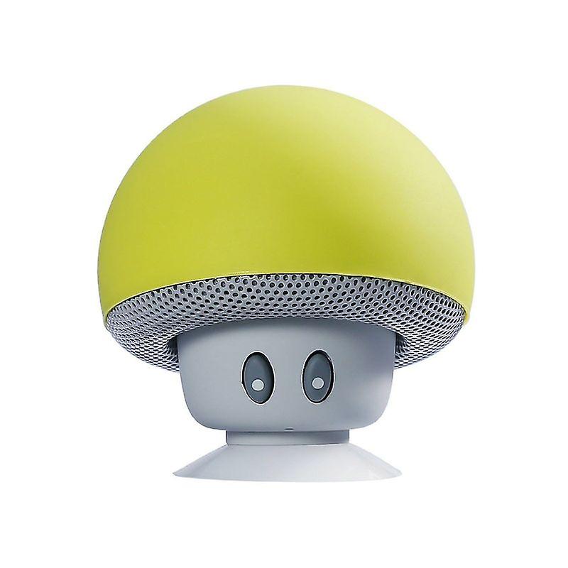 2Pcs yellow Cartoon Mushroom Head wireless Bluetooth Speaker Suction Cup Phone Holder Portable Outdoor Sound AZ16108