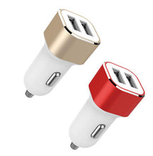 Lade das Bild in den Galerie-Viewer, 2Pcs gold Quick Charge Car dual-port usb car charger, multi-function cigarette lighter AZ21941
